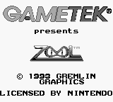 Zool Ninja of the Nth Dimension title screen for GameBoy